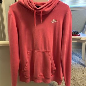 Nike pink cowl neck hoodie